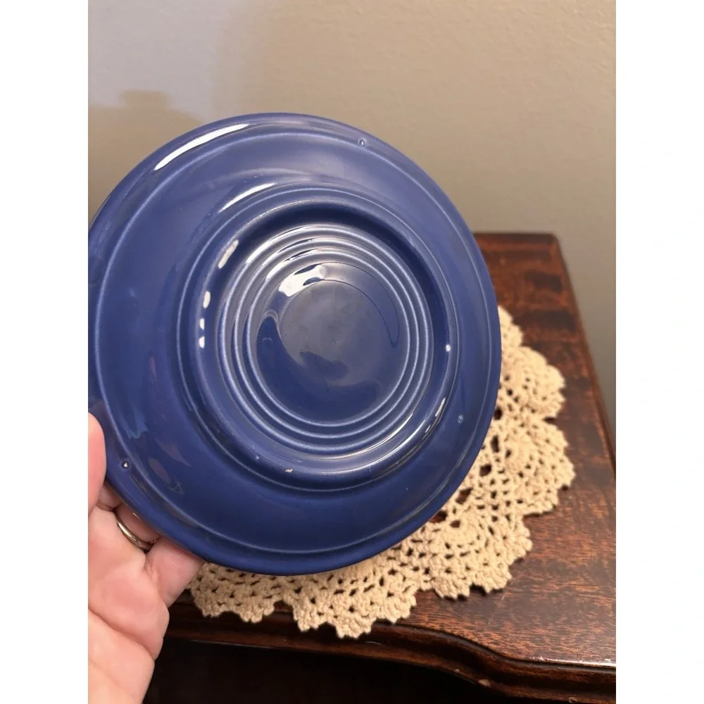Set of 4 Fiesta Cobalt Blue Saucers Plates one vintage - Picture 12 of 13